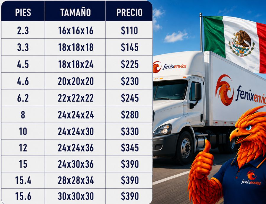 Tarifas de envío terrestre desde Dallas a México Fénix